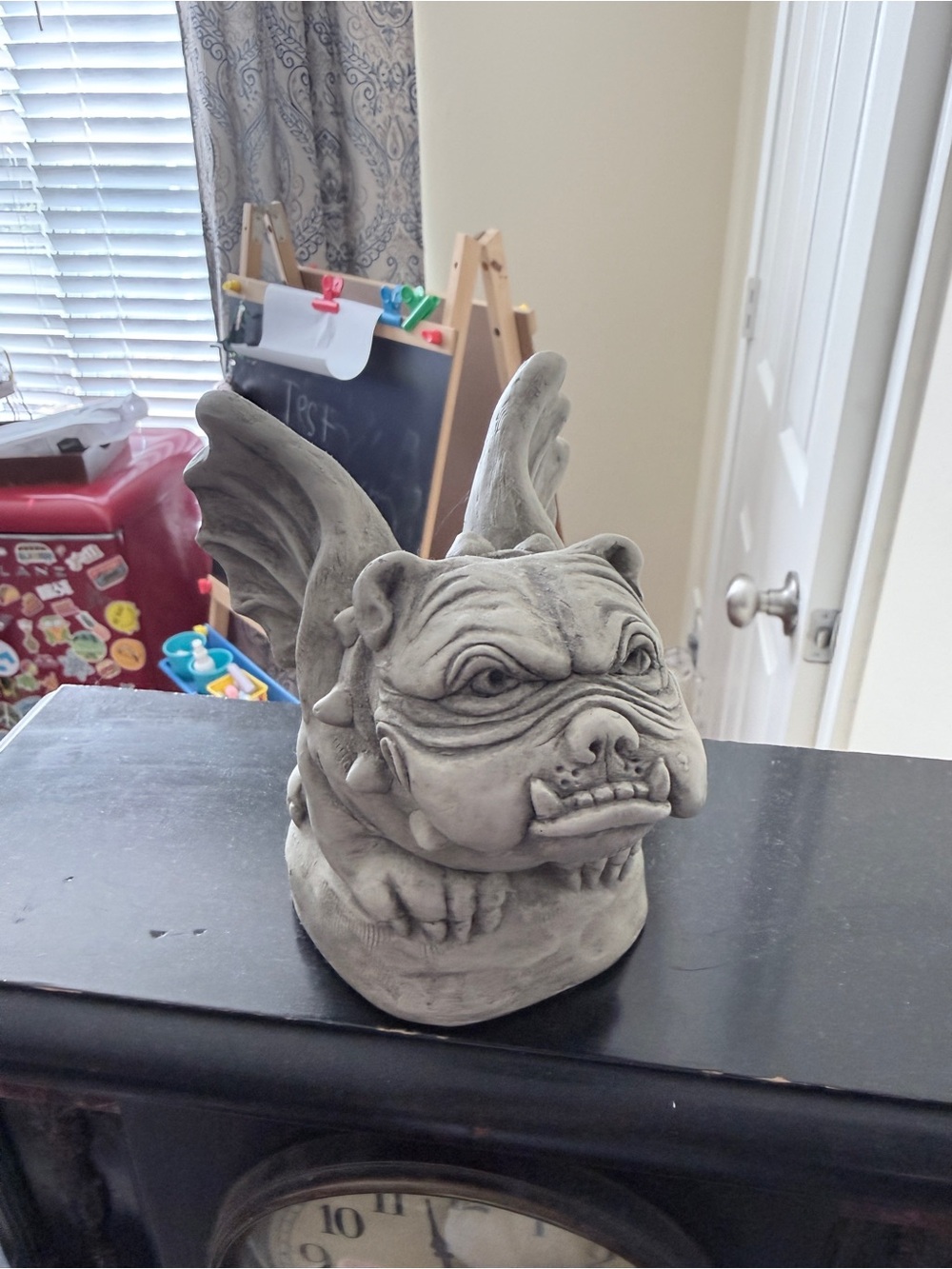 Winged Gargoyle Sculpture - Gray Architectural Accent